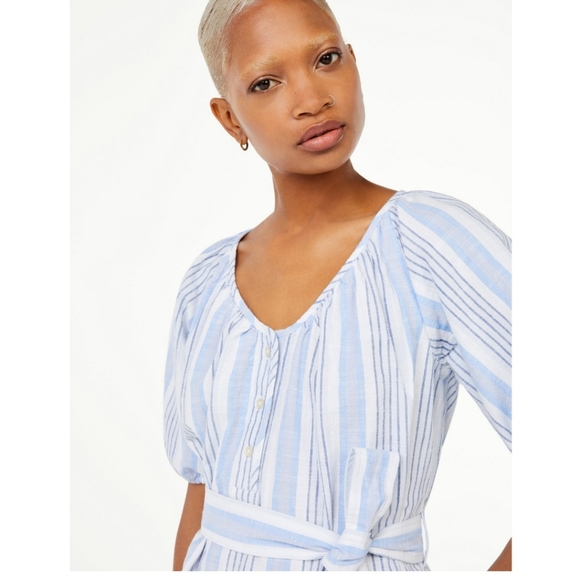 Free Assembly Women's Puff Sleeve Shirtdress- Standard and Plus Size - Picture 3 of 6